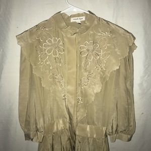 Vintage silky dress with detailed design